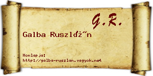 Galba Ruszlán névjegykártya